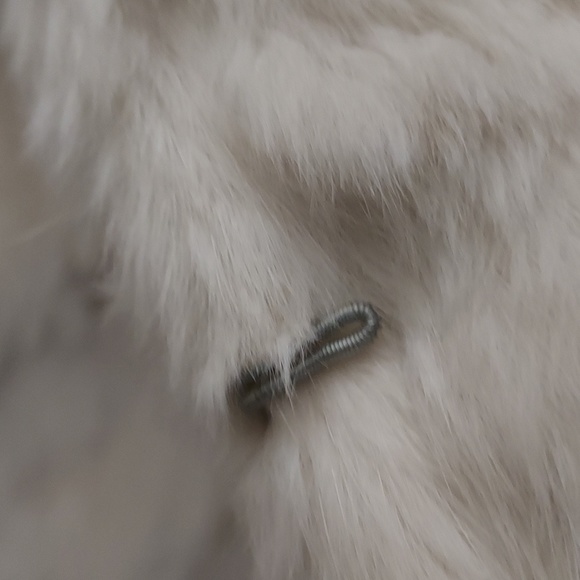 Vintage Rabbit Fur Short Jacket Dyed White Brown Completely Lined - Picture 3 of 16